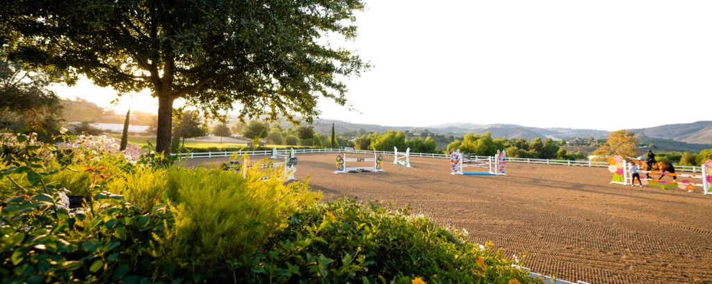 A horse riding ring in california.